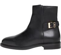 Tommy Hilfiger Women Th Buckle Leather Ankle Boot FW0FW09486 Ankle Boots, BLACK (Black), 6.5