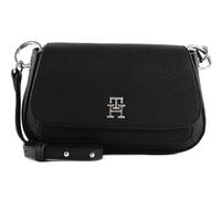 Tommy Hilfiger Women TH Emblem Flap Crossover Shoulder Bag Small, Black (Black), One Size