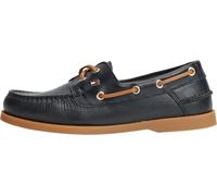 Tommy Hilfiger Women Th Flag Boat Shoe Core Leather FW0FW09463 Boat Shoes, Blue, 7.5