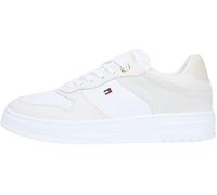 Tommy Hilfiger Women TH Sporty Cupsole Tumbled LTR FW0FW09024 Low Top, White (White/Light Grey), 38