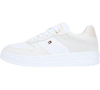 Tommy Hilfiger Women TH Sporty Cupsole Tumbled LTR FW0FW09024 Low Top, White (White/Light Grey), 39