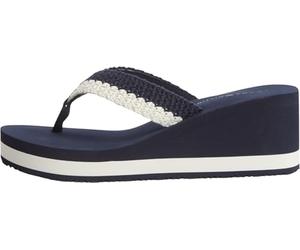 Tommy Hilfiger Women Th Wedge Crochet Summer Sandal FW0FW09420 Flip Flops, BLUE, 6.5