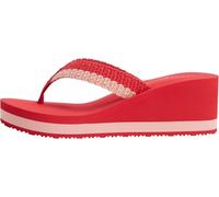Tommy Hilfiger Women Th Wedge Crochet Summer Sandal FW0FW09420 Flip Flops, RED, 2.5