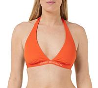 Tommy Hilfiger Women Triangle Cup Bikini Top Removable Padding, Orange (Deep Orange), L