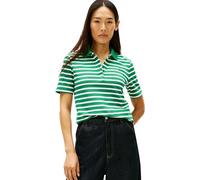 Tommy Hilfiger Women's 1985 REG Pique Polo SS WW0WW43224 S/S Polo, Green (Nouveau Green/Ecru STP), XL