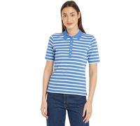 Tommy Hilfiger Women's 1985 Reg Pique Stripe Polo Ss Ww0ww39531 S/S Polos, Blue (Breton Ecru/Blue Spell), L