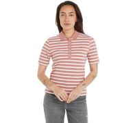 Tommy Hilfiger Women's 1985 Reg Pique Stripe Polo Ss Ww0ww39531 S/S Polos, Pink (Breton STP/Teaberry/Ecru), XL