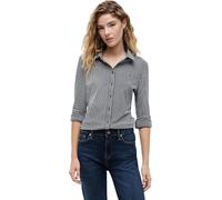 Tommy Hilfiger Women's 1985 Slim Pique Btn Down Ls Ww0Ww43528 L/S Shirt, Blue (Dark Night Navy/Ecru Ithaca), S