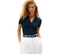 Tommy Hilfiger Women's 1985 Tipping Slim Open SS Polo WW0WW45736 S/S Polo, Blue (Dark Night Navy), XL