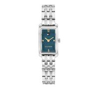 Tommy Hilfiger Women's 22mm Teal Dial Luxury Inspired Stainless Steel Mini Tank Watch