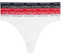 Tommy Hilfiger Women's 3 Pack Premium Essential Thongs, Multicolor (Desert Sky/White/Primary Red), XL