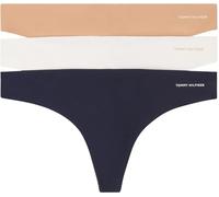 Tommy Hilfiger Women's 3 Pack Seamless Thongs, Multicolor (Ivory/Misty Blush/Navy), XS