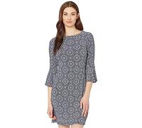 Tommy Hilfiger Women's Bell Sleeve Dress, Sky Captain/Ivory, 18 Plus