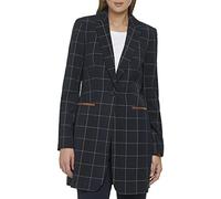 Tommy Hilfiger Women's Blazer Business Jacket with Flattering Fit and Single-Button Closure, Midnight/Grey Multi, 16