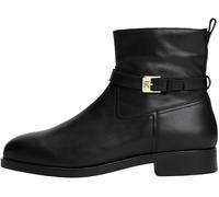 Tommy Hilfiger Women's Buckle Leather Riding Ankle Boots, Black (Black), 5