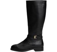 Tommy Hilfiger Women's Buckle Leather Riding Boots, Black (Black), 7.5