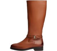 Tommy Hilfiger Women's Buckle Leather Riding Boots, Brown (Cinnamon Bark), 6