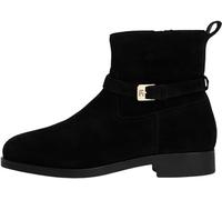 Tommy Hilfiger Women's Buckle Suede Riding Ankle Boots, Black (Black), 4