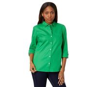 Tommy Hilfiger Women's Button Down Long Sleeve Collared Shirt with Chest Pocket, Fern, XS