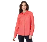 Tommy Hilfiger Women's Button Down Long Sleeve Collared Shirt with Chest Pocket, Sherbet, XS