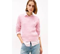 Tommy Hilfiger Women's Cable Knit Crew Pink | Size: Large Tommy Hilfiger Pink L