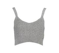 Tommy Hilfiger Womens Cable Knit Vneck Crop Tank Top - Grey Cotton - Size X-Small