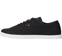 Tommy Hilfiger Women's Canvas LACE UP Sneaker, Black (Black), 2.5