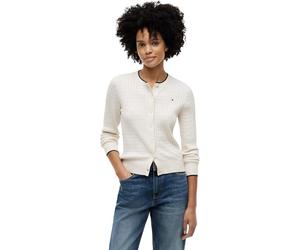 Tommy Hilfiger Women's Cardigan Cable Knit, Beige (Heather Ivory Petal), L