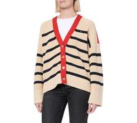 Tommy Hilfiger Women's Cardigan with Button Placket, Multicolor (Dark Night Navy Stripe), M-L