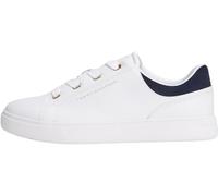 Tommy Hilfiger Women's Casual Leather Cupsole Trainers, White (White/Space Blue), 7