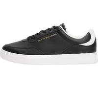 Tommy Hilfiger Women's Casual Leather Cupsole Trainers, Black (Black), 5