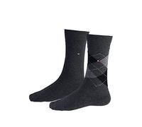 Tommy Hilfiger Women's Casual 2P Casual Socks, Grey (Anthracite Melange), Size 39