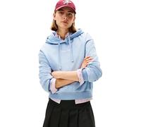 Tommy Hilfiger Women's Classic Script Fleece Hoodie, Blue (Brisk Blue Heather), XL
