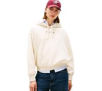Tommy Hilfiger Women's Classic Script Fleece Hoodie, Off-White (Heather Oatmilk), XS
