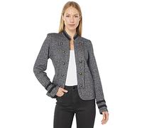 Tommy Hilfiger Women's Classic Tommy Open Front Band Jacket Casual Blazer, Black Multi, XXL