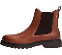 Tommy Hilfiger Women's Cleated Leather Chelsea Boots, Brown (Cinnamon Bark), 6.5