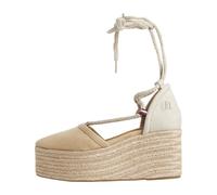 Tommy Hilfiger Women's CLOSED TOE LINEN FLATFORM FW0FW07746, KHAKI (Classic Khaki), 7