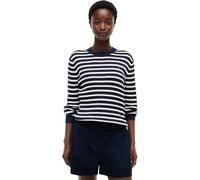 Tommy Hilfiger Women's Co Cable C-Nk Ls Sweater Ww0Ww44993 Pullover Sweater, Blue (Breton STP Dark N Navy/Ivory Petal), XL