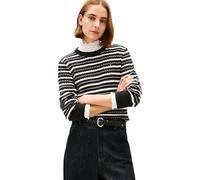 Tommy Hilfiger Women's CO Cable FINE GG C-NK LS Sweater WW0WW44993 Pullover Sweater, Black (Black/Calico Multi STP), L