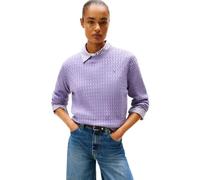Tommy Hilfiger Women's CO Cable FINE GG C-NK LS SWT WW0WW44993 Pullover Sweater, Purple, L