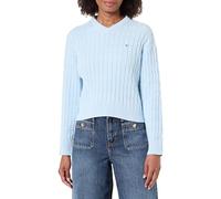Tommy Hilfiger Women's Co Cable Mid Gg RLX Ls V-nk SWT Ww0ww48433 Pullover Sweater (Pack of 1)