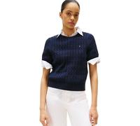 Tommy Hilfiger Women's Co Cable Mid Gg S/S C-nk SWT Ww0ww45656 Pullover Sweater (Pack of 1)