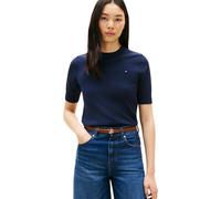 Tommy Hilfiger Women's Co Jersey Fine Gg C-nk Ss SWT Ww0ww49705 Pullover Sweater (Pack of 1)