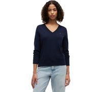 Tommy Hilfiger Women's Co Jersey Stitch V-Nk Sweater Ww0Ww40098 Pullover Sweater, Blue (Dark Night Navy), XL