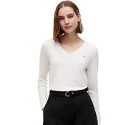 Tommy Hilfiger Women's Co Jersey Stitch V-Nk Sweater Ww0Ww40098 Pullover Sweater, Yellow (Ivory Petal), M