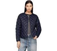 Tommy Hilfiger Women's Collarless Quilted Down Jacket with Button Placket, Blue (Desert Sky), M
