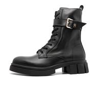 Tommy Hilfiger Womens Cool Feminine Biker Boots - Black Leather - Size EU 40