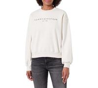 Tommy Hilfiger Women's CORP LOGO MDRN SWTSRT WW0WW47831 Pullover Sweatshirt, WHITE (Ecru Heather), 3XL