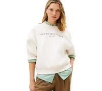 Tommy Hilfiger Women's CORP LOGO MDRN SWTSRT WW0WW47831 Pullover Sweatshirt, WHITE (Ecru Heather), XL