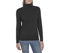 Tommy Hilfiger Womens Cotton Lightweight Turtleneck Sweater, Black, Small